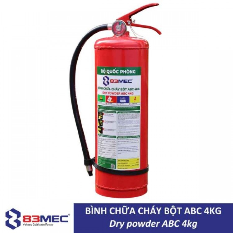 Bình chữa cháy bột ABC 4kg 83MEC – Bộ Quốc Phòng
